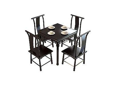 高雅餐桌椅组合模型3d模型