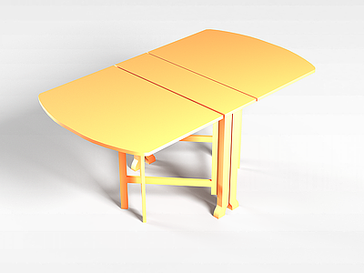 3d实木折叠餐桌模型