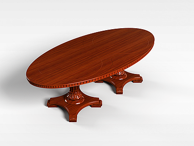 欧式豪华实木桌模型3d模型