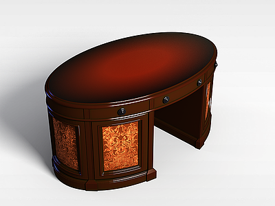 椭圆书桌模型3d模型
