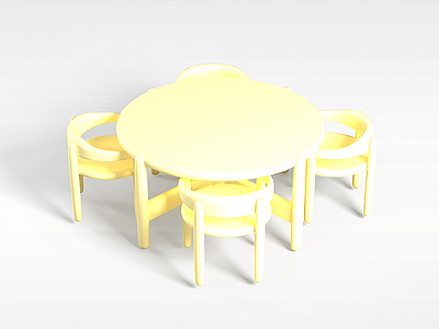 3d田园桌椅组合模型