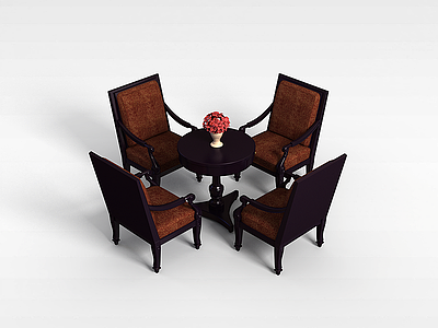 3d古典休闲桌椅模型