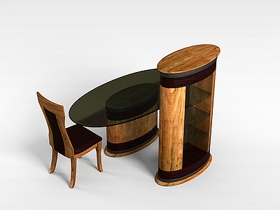 3d餐厅桌椅柜模型