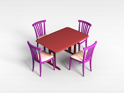 3d实木<font class='myIsRed'>餐桌椅</font>模型