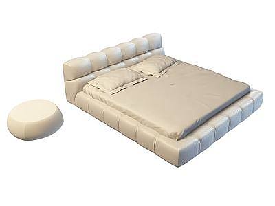 软包床模型3d模型