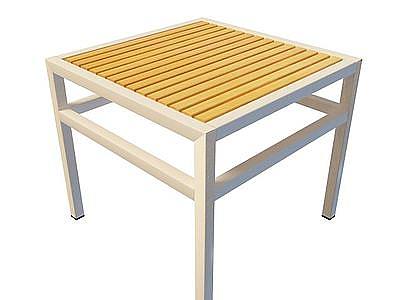 3d时尚木板小方桌免费模型