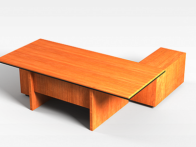 实木办公桌模型