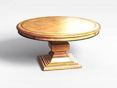 欧式豪华实木桌模型
