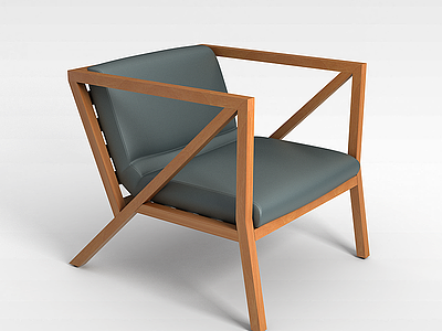 3d实木软座椅模型