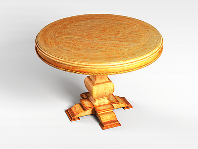 实木圆桌模型