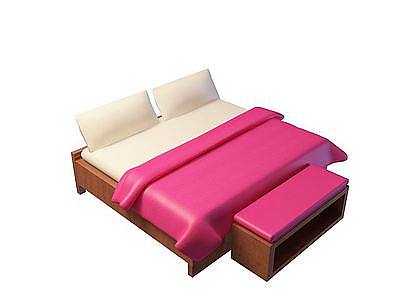 高级软垫床模型3d模型