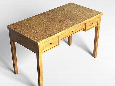 3d实木书桌模型