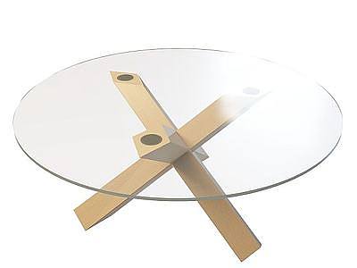 简约玻璃圆桌模型3d模型
