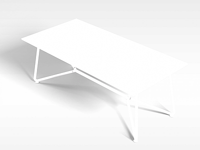白色简易餐桌模型3d模型