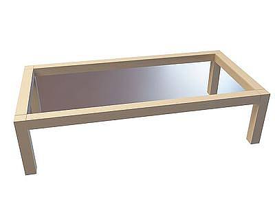 木质玻璃台面桌模型3d模型