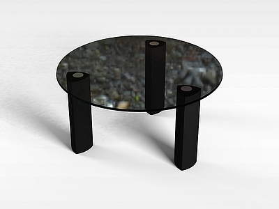 3d圆形玻璃桌模型