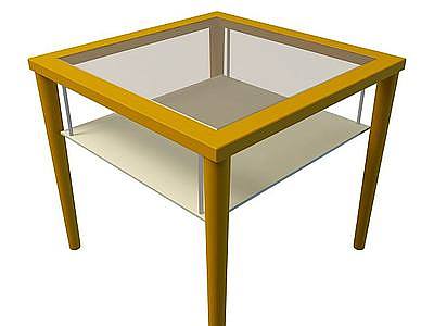 3d方形玻璃桌子免费模型