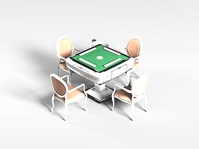麻将桌模型3d模型