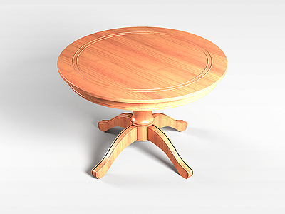 3d实木古典圆桌模型