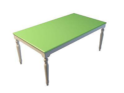 3d绿色餐桌免费模型