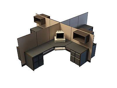 组合办公桌模型3d模型