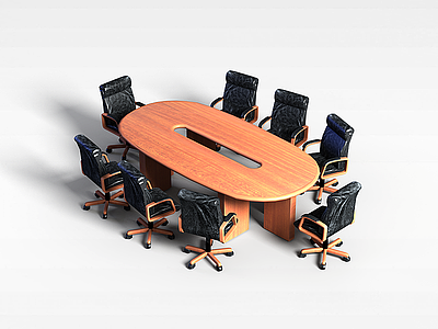 3d豪华会议桌椅组合模型