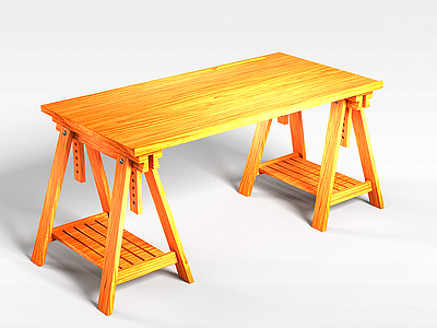 3d中式实木桌子模型