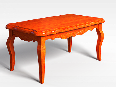 雕花实木餐桌模型3d模型