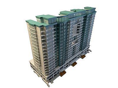 3d高档商业楼模型