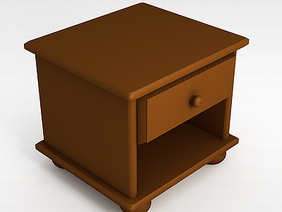实木床头柜模型3d模型