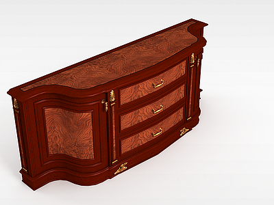 欧式豪华实木柜模型3d模型