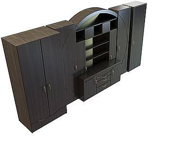 实木衣柜模型3d模型