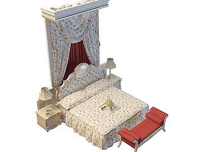 3d简约卧室床免费模型