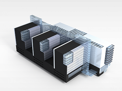 3d高档办公楼模型