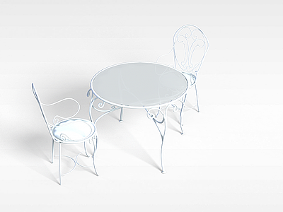 精美铁艺桌椅模型3d模型
