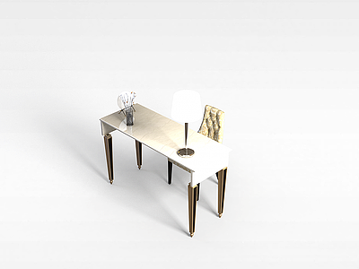 简约办公桌椅模型3d模型