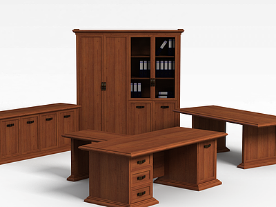 3d木质桌柜模型