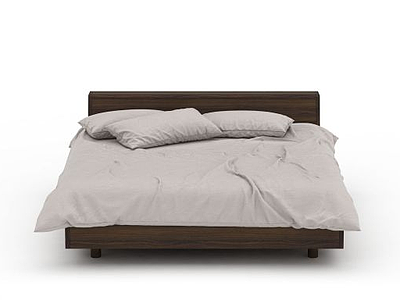 3d欧式木制床免费模型