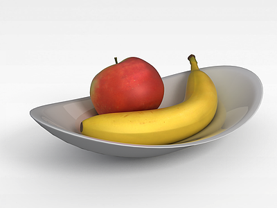 3d放水果小盘子模型