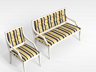 条纹沙发椅模型3d模型