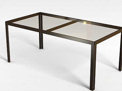 钢化玻璃桌模型3d模型