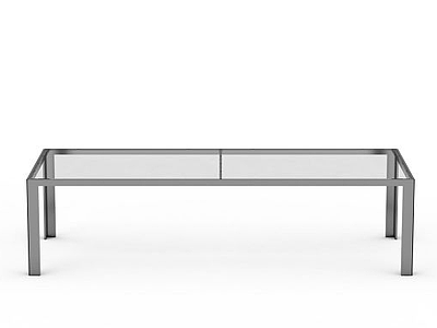 简易钢化玻璃桌模型3d模型