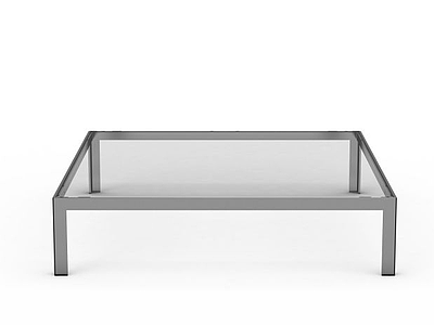 3d正方形玻璃桌模型