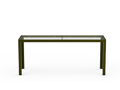 铁皮钢化玻璃桌模型3d模型