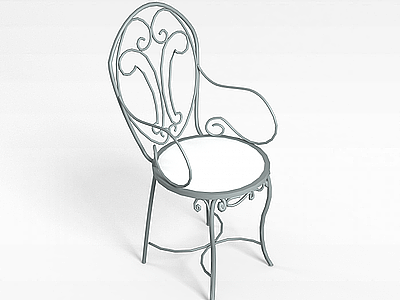铁艺花形椅模型3d模型