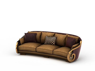 3d欧式皮质沙发免费模型