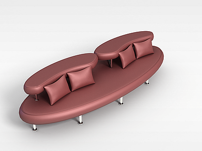 多人沙发椅模型3d模型