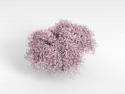 3d粉色花朵树模型