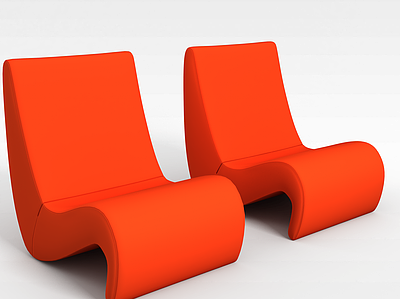 3d创意红色椅子模型