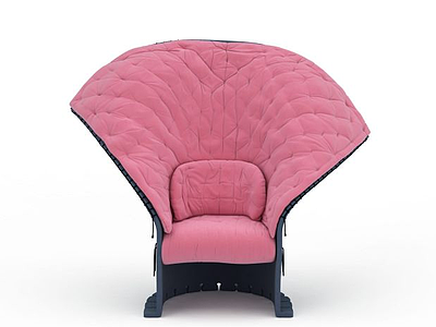 3d创意粉红沙发椅模型